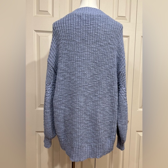 American Eagle Outfitters Light Blue V-Neck Sweater - Picture 6 of 16